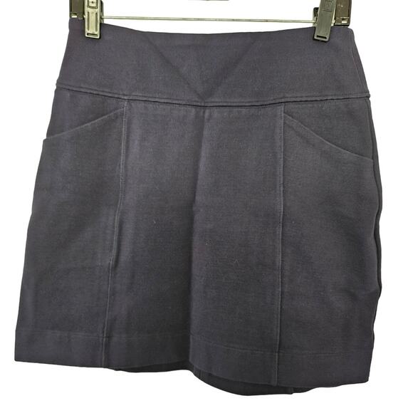 Maeve | Anthropologie Dark Blue A-Line Short Mini Skirt sz Small Minimalist Work - Picture 1 of 6